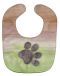 Dog Paw Watercolor Baby Bib Easy-Clean Baby Bib Baby Feeding Accessory Baby Mealtime Essential, 10 x 13, Multicolor