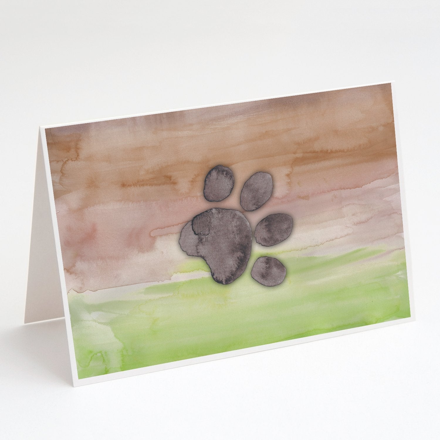 Dog Paw Watercolor Greeting Cards Pack of 8 Blank Cards with Envelopes Whimsical A7 Size 5x7