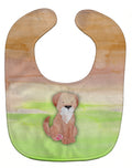 Dog Green and Brown Watercolor Baby Bib Easy-Clean Baby Bib Baby Feeding Accessory Baby Mealtime Essential, 10 x 13, Multicolor