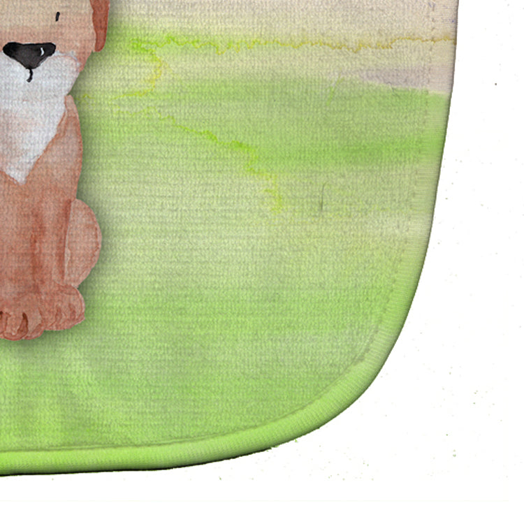 Dog Green and Brown Watercolor Baby Bib Easy-Clean Baby Bib Baby Feeding Accessory Baby Mealtime Essential, 10 x 13, Multicolor