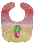 Flowering Cactus Watercolor Baby Bib Easy-Clean Baby Bib Baby Feeding Accessory Baby Mealtime Essential, 10 x 13, Multicolor