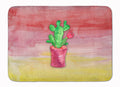 Flowering Cactus Watercolor Memory Foam Kitchen Mat Machine Washable Anti-Fatigue Cushion Comfort Bath or Kitchen Rug
