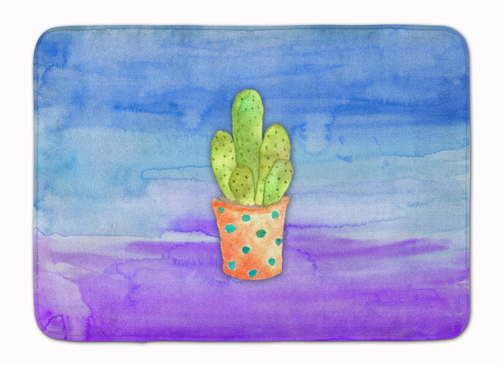 Cactus Blue and Purple Watercolor Memory Foam Kitchen Mat Machine Washable Anti-Fatigue Cushion Comfort Bath or Kitchen Rug