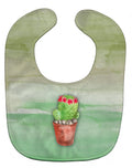 Cactus Green Watercolor Baby Bib Easy-Clean Baby Bib Baby Feeding Accessory Baby Mealtime Essential, 10 x 13, Multicolor
