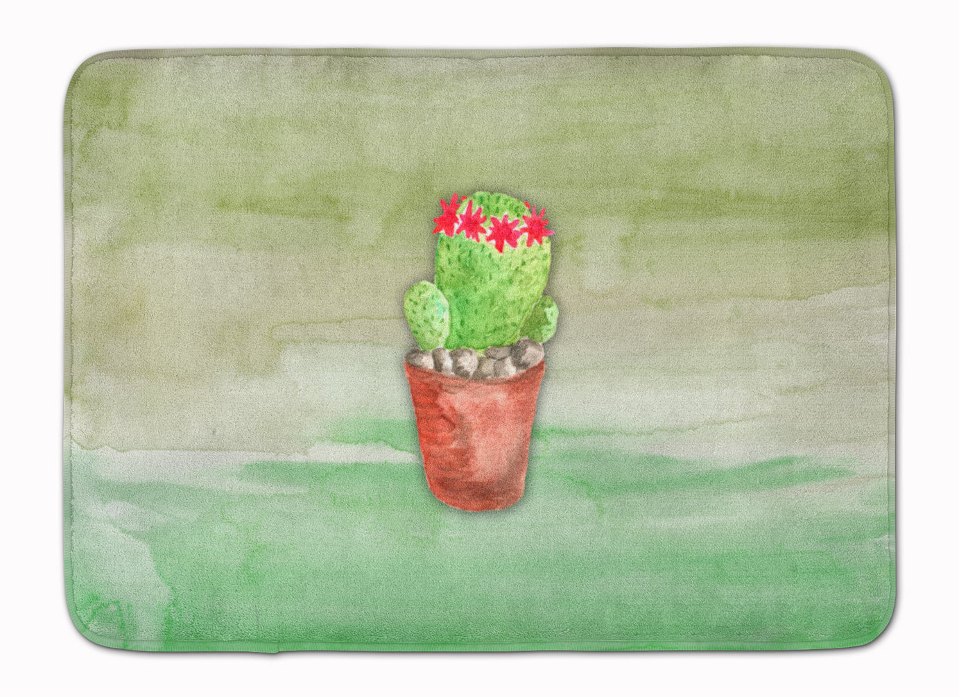 Cactus Green Watercolor Memory Foam Kitchen Mat Machine Washable Anti-Fatigue Cushion Comfort Bath or Kitchen Rug