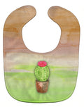 Cactus Green and Brown Watercolor Baby Bib Easy-Clean Baby Bib Baby Feeding Accessory Baby Mealtime Essential, 10 x 13, Multicolor