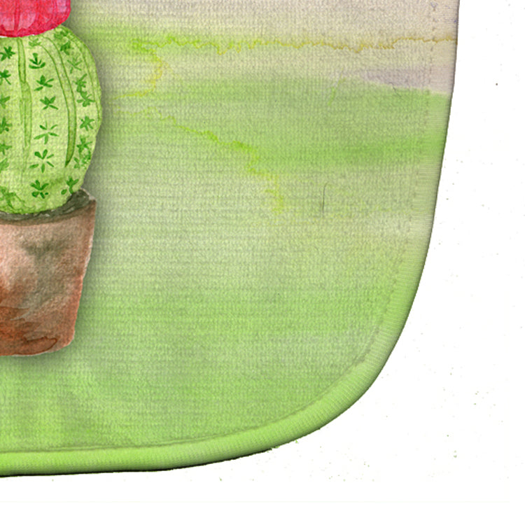 Cactus Green and Brown Watercolor Baby Bib Easy-Clean Baby Bib Baby Feeding Accessory Baby Mealtime Essential, 10 x 13, Multicolor