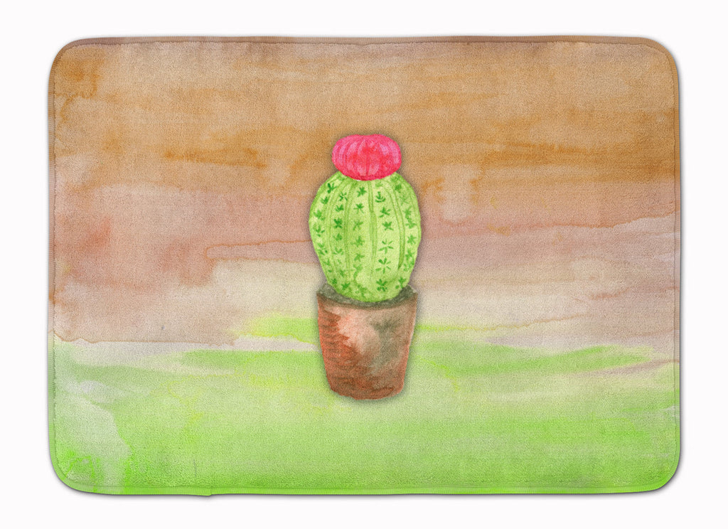 Cactus Green and Brown Watercolor Memory Foam Kitchen Mat Machine Washable Anti-Fatigue Cushion Comfort Bath or Kitchen Rug