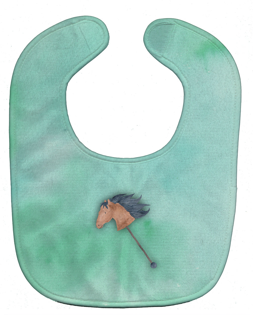 Stick Horse Watercolor Baby Bib Easy-Clean Baby Bib Baby Feeding Accessory Baby Mealtime Essential, 10 x 13, Multicolor