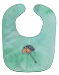 Stick Horse Watercolor Baby Bib Easy-Clean Baby Bib Baby Feeding Accessory Baby Mealtime Essential, 10 x 13, Multicolor