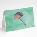 Stick Horse Watercolor Greeting Cards Pack of 8 Blank Cards with Envelopes Whimsical A7 Size 5x7