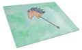 Stick Horse Watercolor Cutting Board Tempered Glass Kitchen Cutting Surface, Heat Resistant Chopping, Non-Slip Feet, Food Prep & Serving