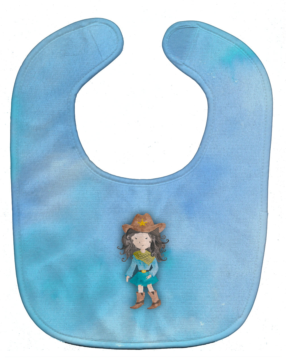 Cowgirl Watercolor Baby Bib Easy-Clean Baby Bib Baby Feeding Accessory Baby Mealtime Essential, 10 x 13, Multicolor