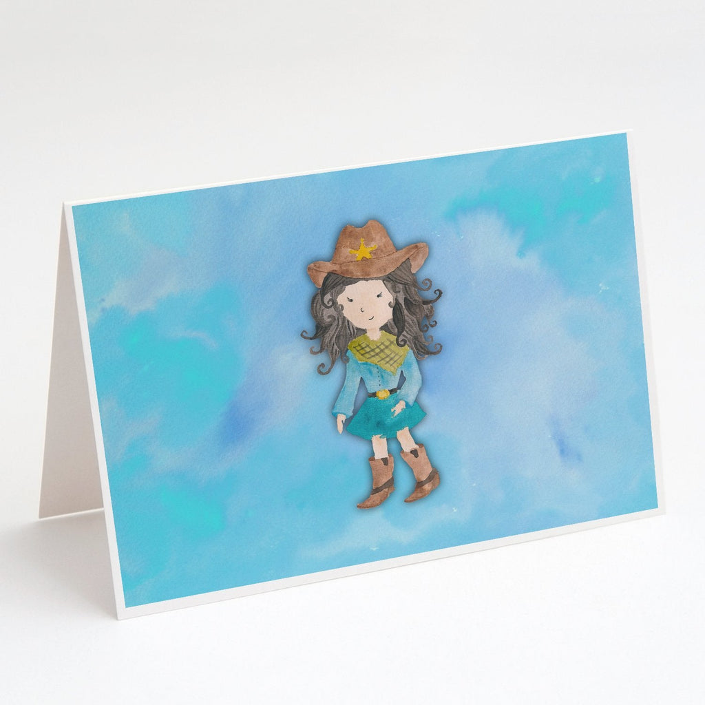 Cowgirl Watercolor Greeting Cards Pack of 8 Blank Cards with Envelopes Whimsical A7 Size 5x7