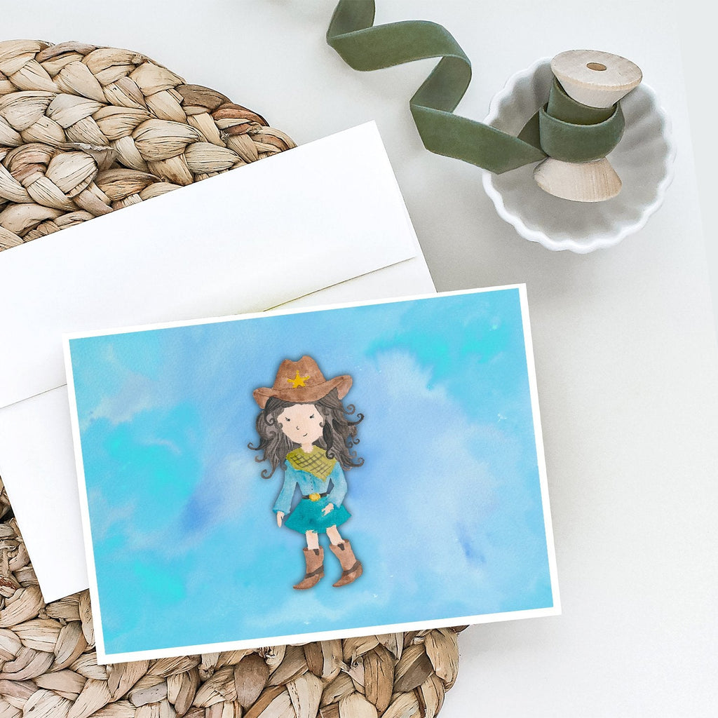 Cowgirl Watercolor Greeting Cards Pack of 8 Blank Cards with Envelopes Whimsical A7 Size 5x7