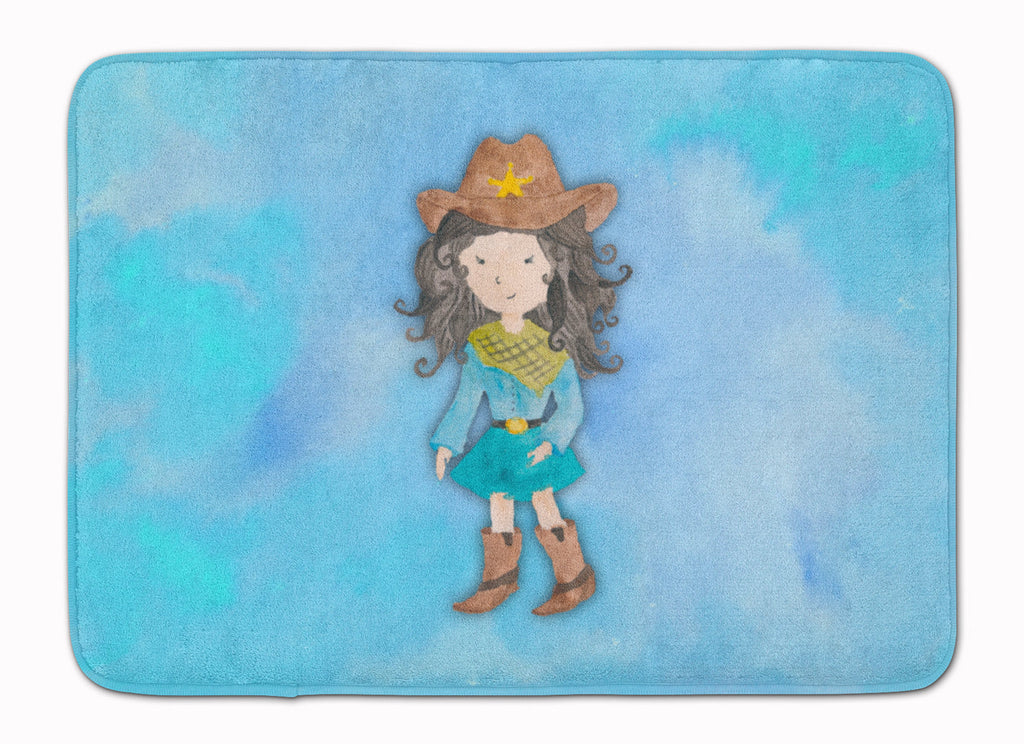 Cowgirl Watercolor Memory Foam Kitchen Mat Machine Washable Anti-Fatigue Cushion Comfort Bath or Kitchen Rug