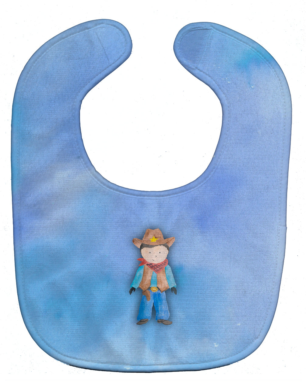 Cowboy Watercolor Baby Bib Easy-Clean Baby Bib Baby Feeding Accessory Baby Mealtime Essential, 10 x 13, Multicolor