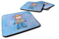 Cowboy Watercolor Foam Coasters Set of 4 Cup Coasters for Indoor Outdoor, Tabletop Protection, Anti Slip, Mouse pad Material