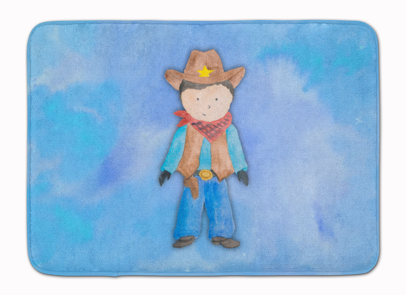 Cowboy Watercolor Memory Foam Kitchen Mat Machine Washable Anti-Fatigue Cushion Comfort Bath or Kitchen Rug