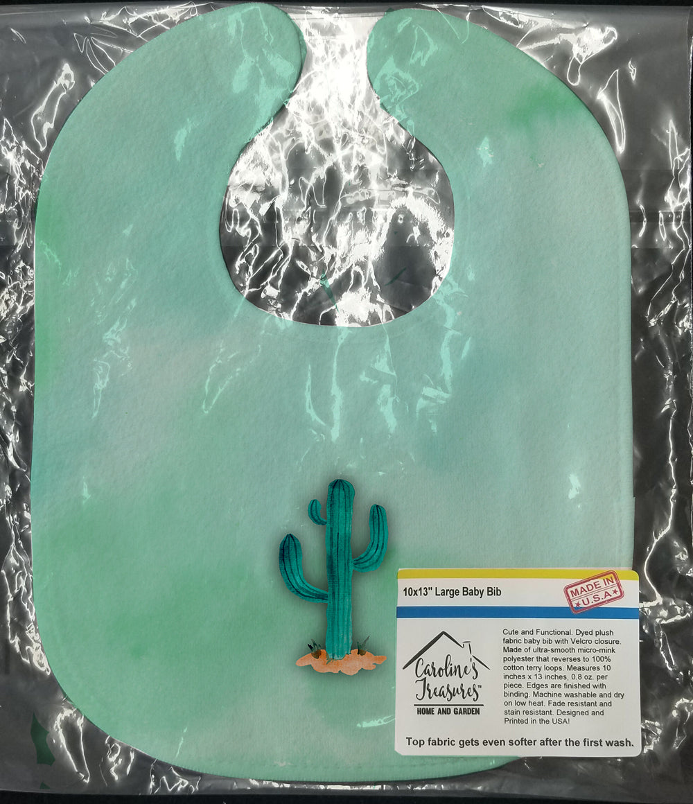 Western Cactus Watercolor Baby Bib Easy-Clean Baby Bib Baby Feeding Accessory Baby Mealtime Essential, 10 x 13, Multicolor