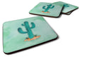 Western Cactus Watercolor Foam Coasters Set of 4 Cup Coasters for Indoor Outdoor, Tabletop Protection, Anti Slip, Mouse pad Material