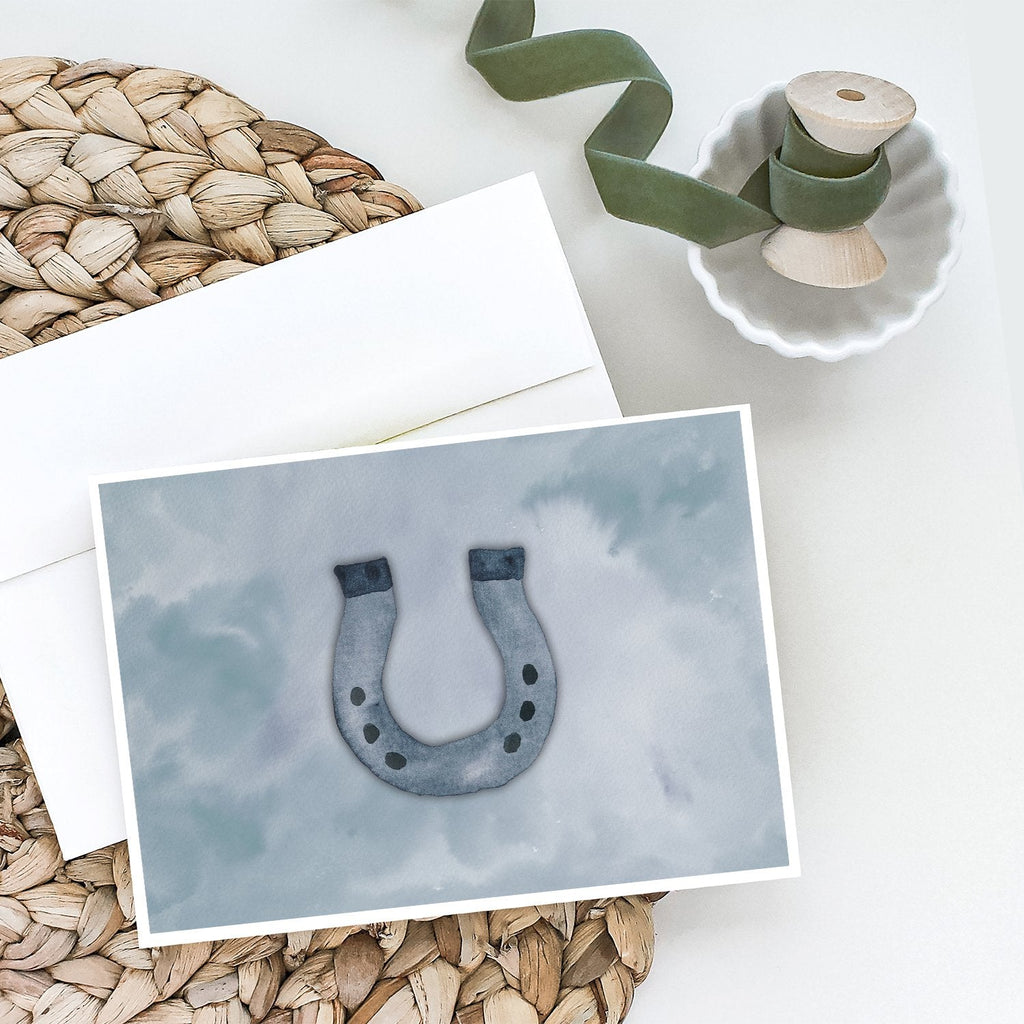 Horseshoe Watercolor Greeting Cards Pack of 8 Blank Cards with Envelopes Whimsical A7 Size 5x7