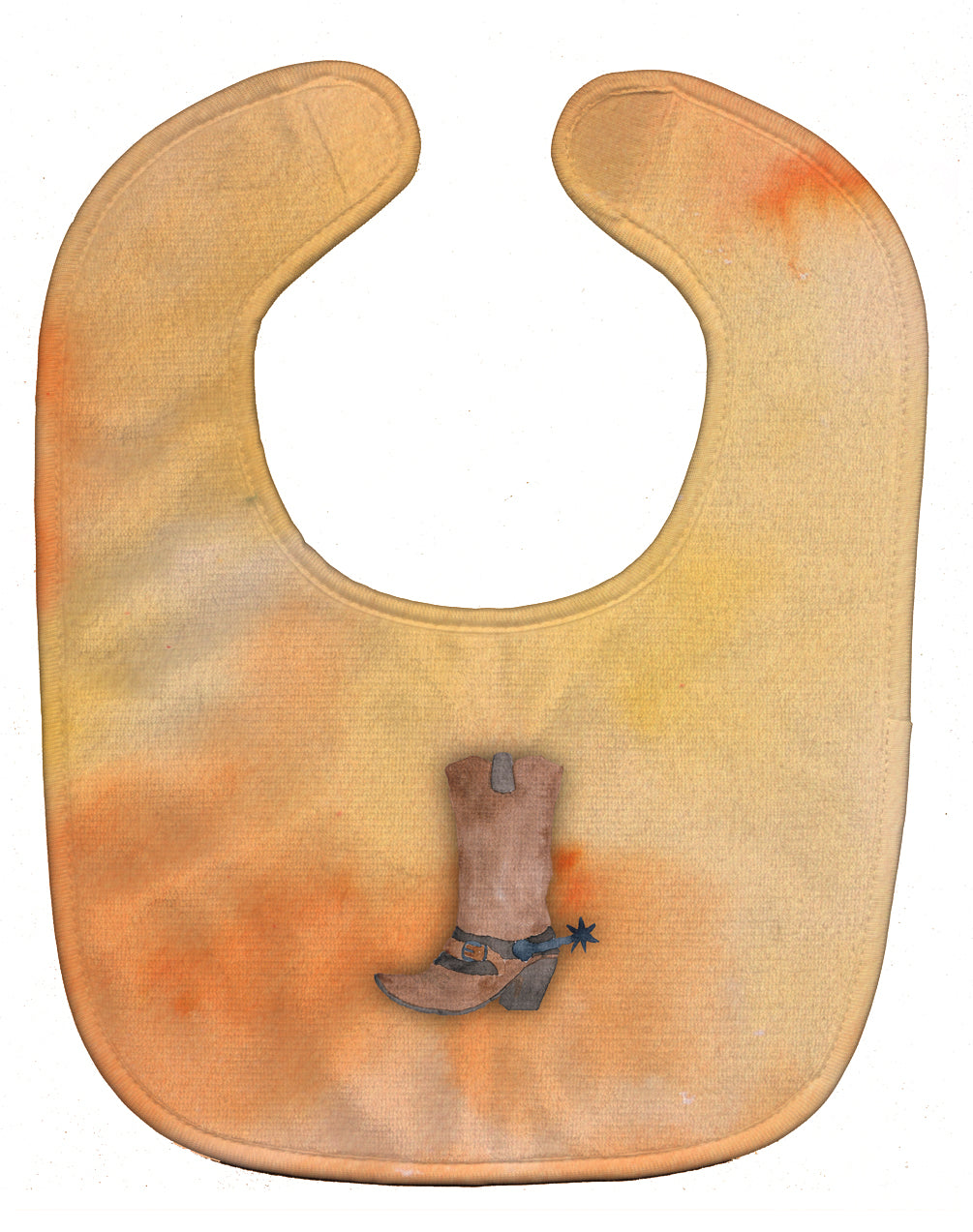 Cowboy Boot Watercolor Baby Bib Easy-Clean Baby Bib Baby Feeding Accessory Baby Mealtime Essential, 10 x 13, Multicolor