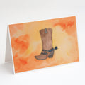 Cowboy Boot Watercolor Greeting Cards Pack of 8 Blank Cards with Envelopes Whimsical A7 Size 5x7