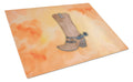 Cowboy Boot Watercolor Cutting Board Tempered Glass Kitchen Cutting Surface, Heat Resistant Chopping, Non-Slip Feet, Food Prep & Serving