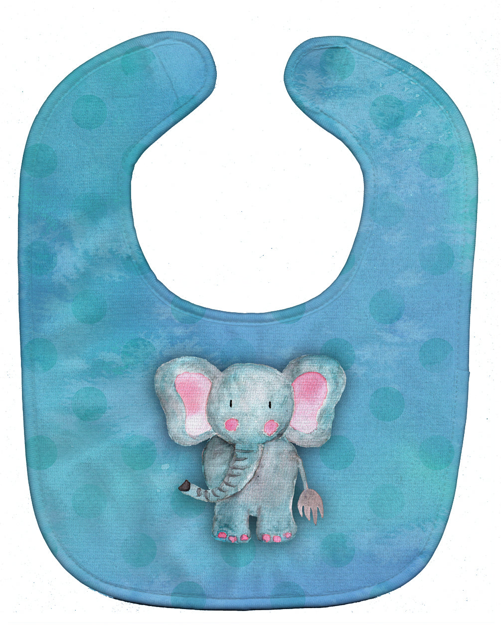 Blue Elepant Watercolor Baby Bib Easy-Clean Baby Bib Baby Feeding Accessory Baby Mealtime Essential, 10 x 13, Multicolor