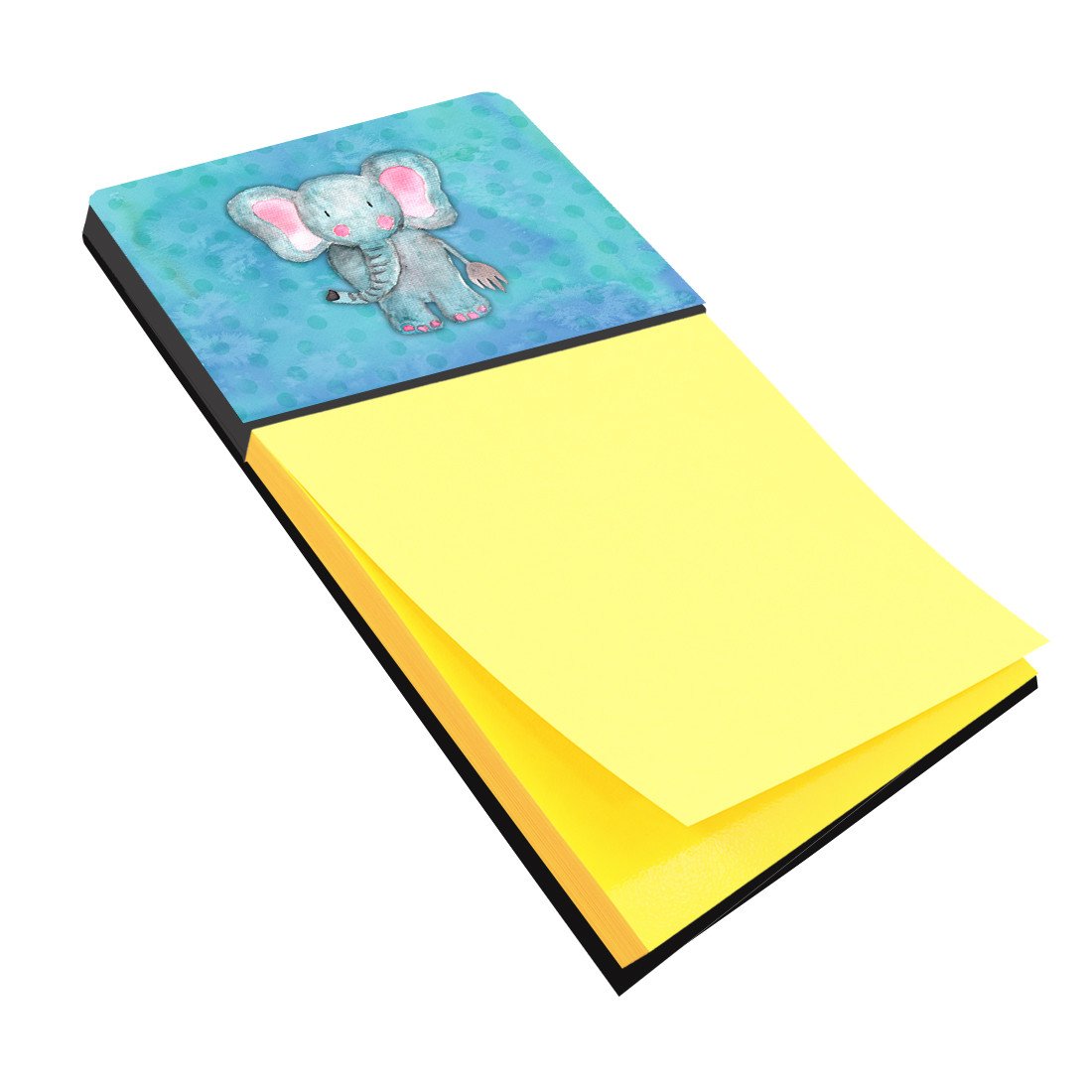 Blue Elepant Watercolor Watercolor Sticky Note Holder Refillable Dispenser Desk Accessory 3x3 Pad Gift