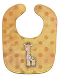 Polkadot Griaffe Watercolor Baby Bib Easy-Clean Baby Bib Baby Feeding Accessory Baby Mealtime Essential, 10 x 13, Multicolor