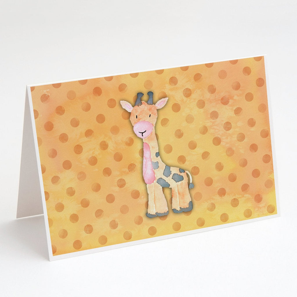 Polkadot Griaffe Watercolor Greeting Cards Pack of 8 Blank Cards with Envelopes Whimsical A7 Size 5x7