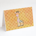 Polkadot Griaffe Watercolor Greeting Cards Pack of 8 Blank Cards with Envelopes Whimsical A7 Size 5x7