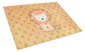 Polkadot Lion Watercolor Cutting Board Tempered Glass Kitchen Cutting Surface, Heat Resistant Chopping, Non-Slip Feet, Food Prep & Serving