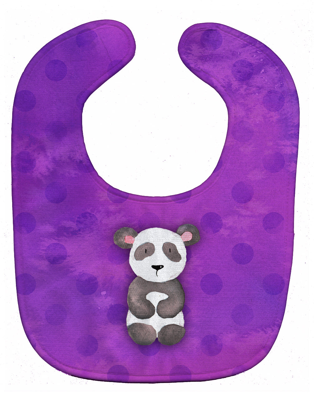 Polkadot Panda Bear Watercolor Baby Bib Easy-Clean Baby Bib Baby Feeding Accessory Baby Mealtime Essential, 10 x 13, Multicolor