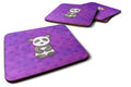 Polkadot Panda Bear Watercolor Foam Coasters Set of 4 Cup Coasters for Indoor Outdoor, Tabletop Protection, Anti Slip, Mouse pad Material