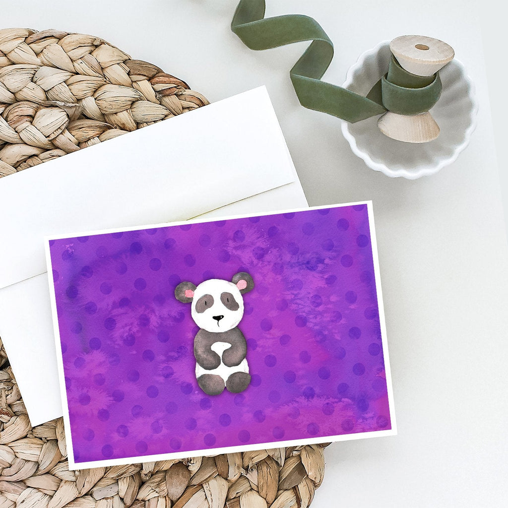 Polkadot Panda Bear Watercolor Greeting Cards Pack of 8 Blank Cards with Envelopes Whimsical A7 Size 5x7
