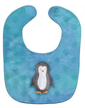 Polkadot Penguin Watercolor Baby Bib Easy-Clean Baby Bib Baby Feeding Accessory Baby Mealtime Essential, 10 x 13, Multicolor