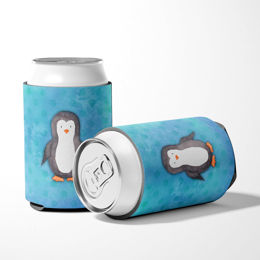 Polkadot Penguin Watercolor Can or Bottle Hugger Cooler Sleeve for Standard 12 oz Cans, Insulated Foam Beer & Soda Can Hugger Reusable