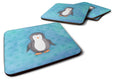 Polkadot Penguin Watercolor Foam Coasters Set of 4 Cup Coasters for Indoor Outdoor, Tabletop Protection, Anti Slip, Mouse pad Material