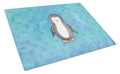 Polkadot Penguin Watercolor Cutting Board Tempered Glass Kitchen Cutting Surface, Heat Resistant Chopping, Non-Slip Feet, Food Prep & Serving