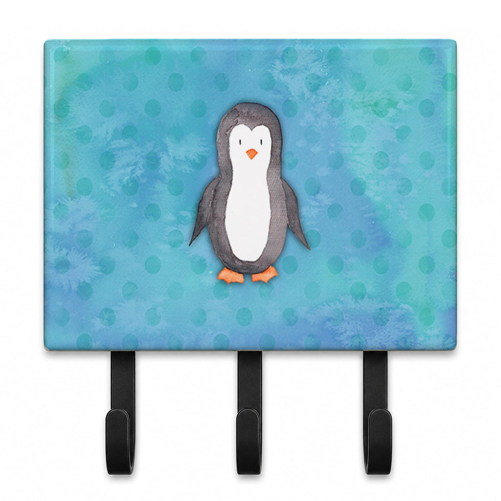 Polkadot Penguin Watercolor Leash or Key Holder Wall Hooks, Coat Rack Wall Mount, for Hanging Keys, Towels, Aprons, Leashes