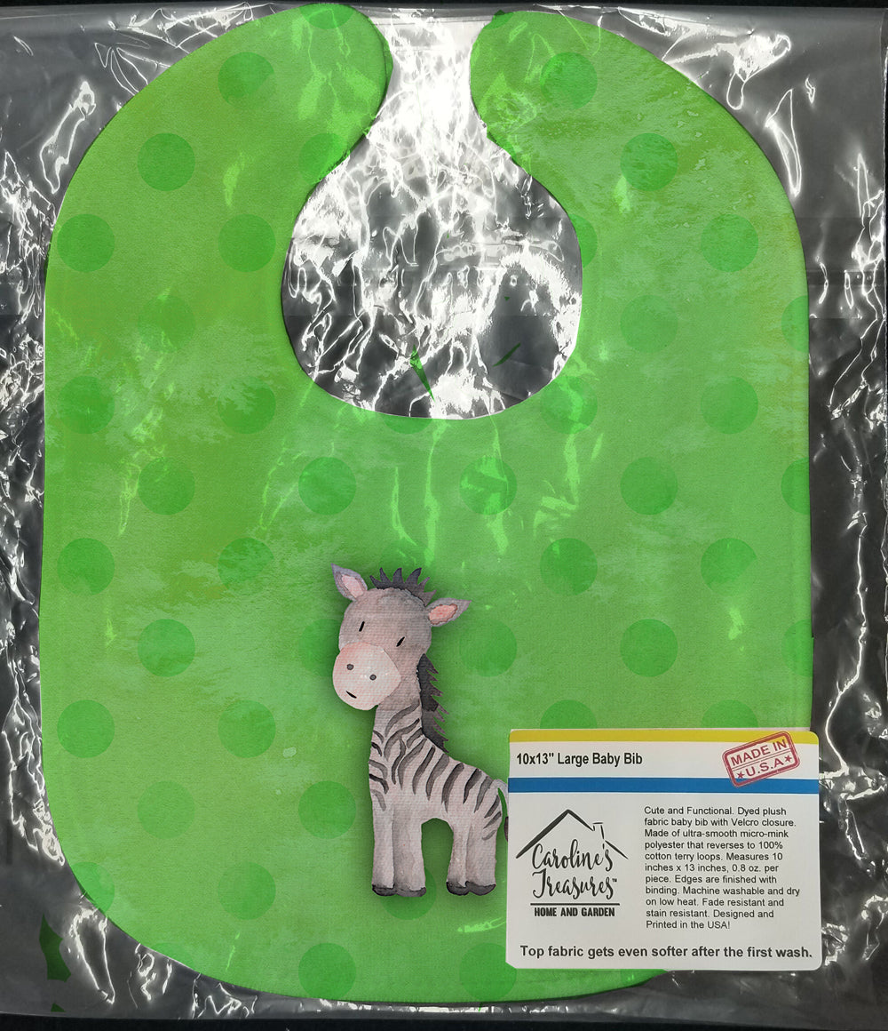 Polkadot Zebra Watercolor Baby Bib Easy-Clean Baby Bib Baby Feeding Accessory Baby Mealtime Essential, 10 x 13, Multicolor