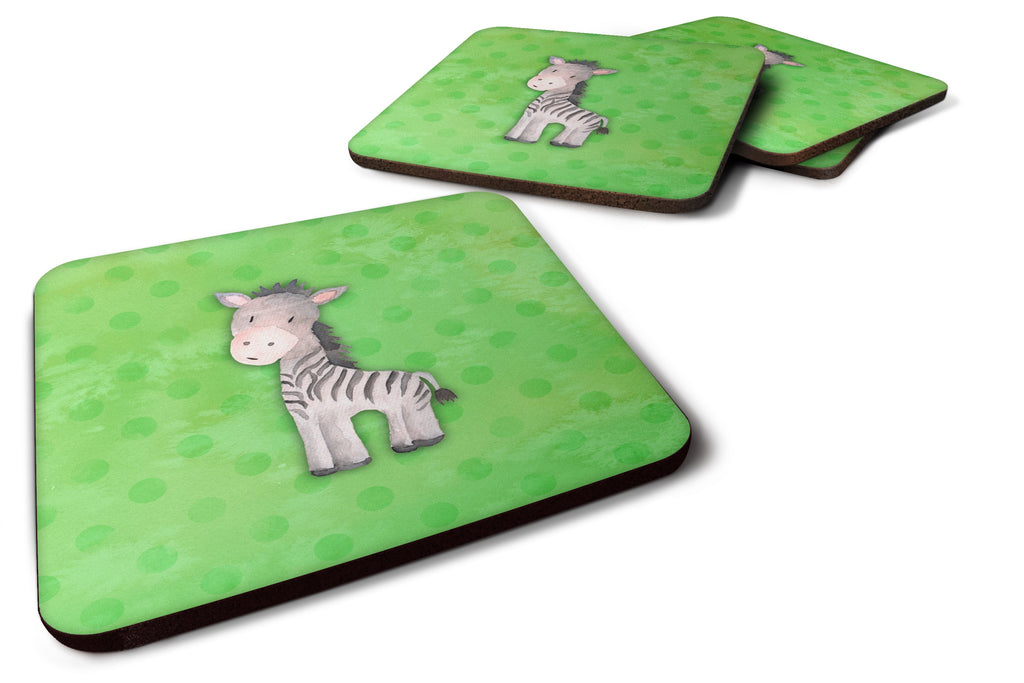 Polkadot Zebra Watercolor Foam Coasters Set of 4 Cup Coasters for Indoor Outdoor, Tabletop Protection, Anti Slip, Mouse pad Material