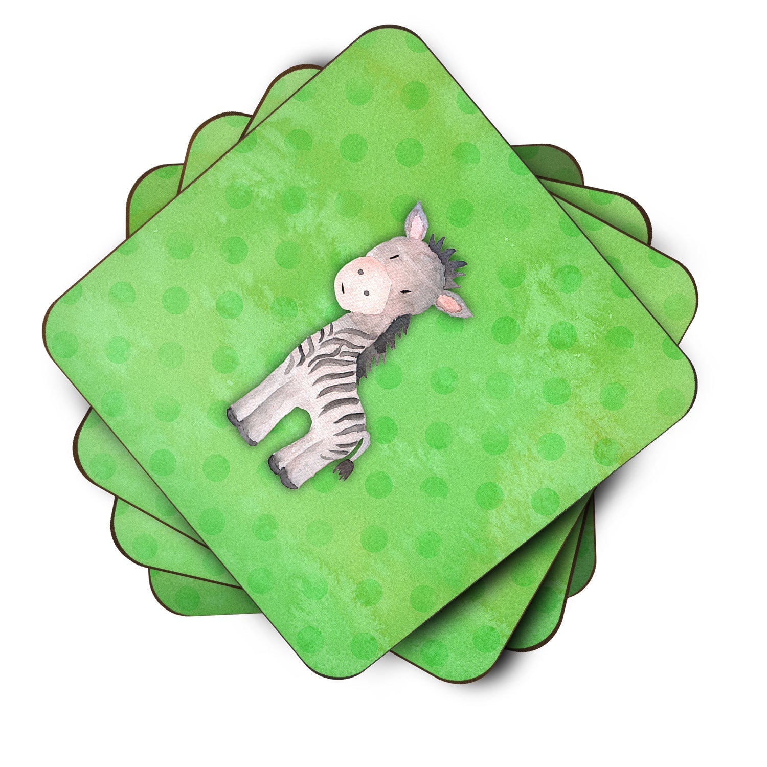 Polkadot Zebra Watercolor Foam Coasters Set of 4 Cup Coasters for Indoor Outdoor, Tabletop Protection, Anti Slip, Mouse pad Material