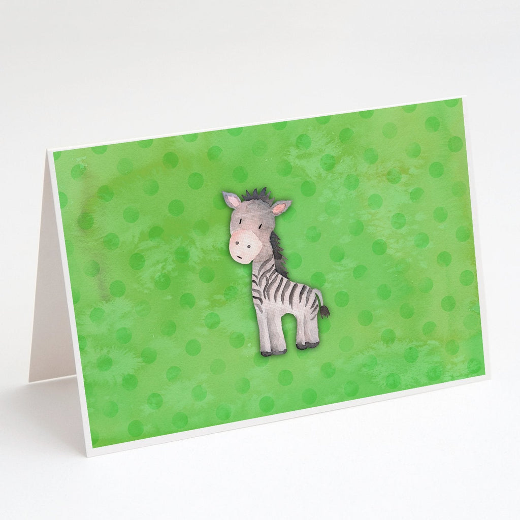 Polkadot Zebra Watercolor Greeting Cards Pack of 8 Blank Cards with Envelopes Whimsical A7 Size 5x7