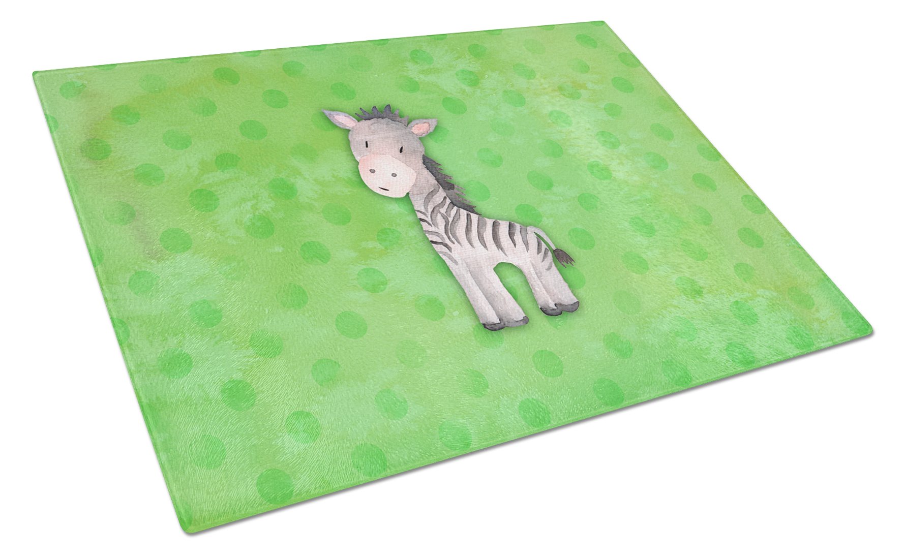 Polkadot Zebra Watercolor Cutting Board Tempered Glass Kitchen Cutting Surface, Heat Resistant Chopping, Non-Slip Feet, Food Prep & Serving