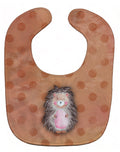 Polkadot Hedgehog Watercolor Baby Bib Easy-Clean Baby Bib Baby Feeding Accessory Baby Mealtime Essential, 10 x 13, Multicolor