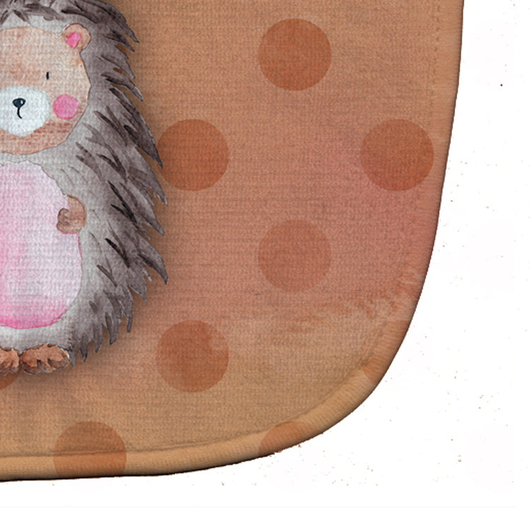 Polkadot Hedgehog Watercolor Baby Bib Easy-Clean Baby Bib Baby Feeding Accessory Baby Mealtime Essential, 10 x 13, Multicolor